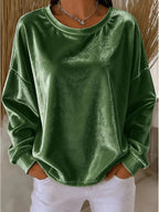 Women's Round Neck Brushed Sweatshirt Top
