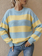 Women's Bold Stripe Oversized Crew Neck Jumper