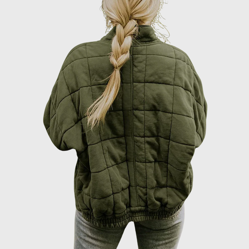 Women's Quilted Oversized Jacket with Pockets