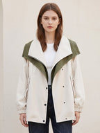 Women's Oversized Windbreaker with Collar