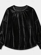Women's Round Neck Brushed Sweatshirt Top