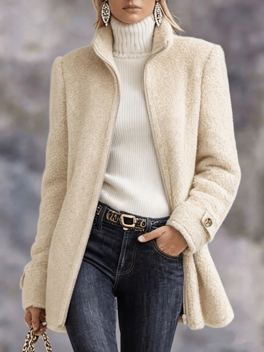 Women's Funnel Neck Fleece Jacket