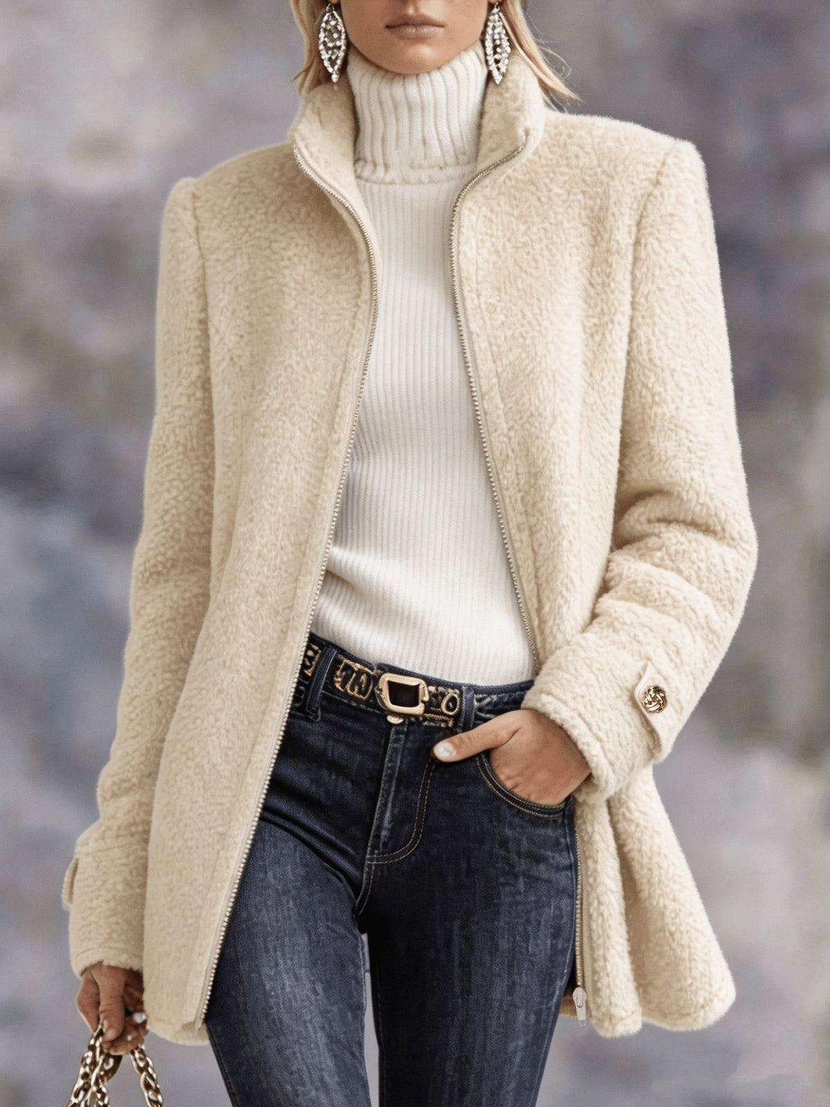 Women's Funnel Neck Fleece Jacket