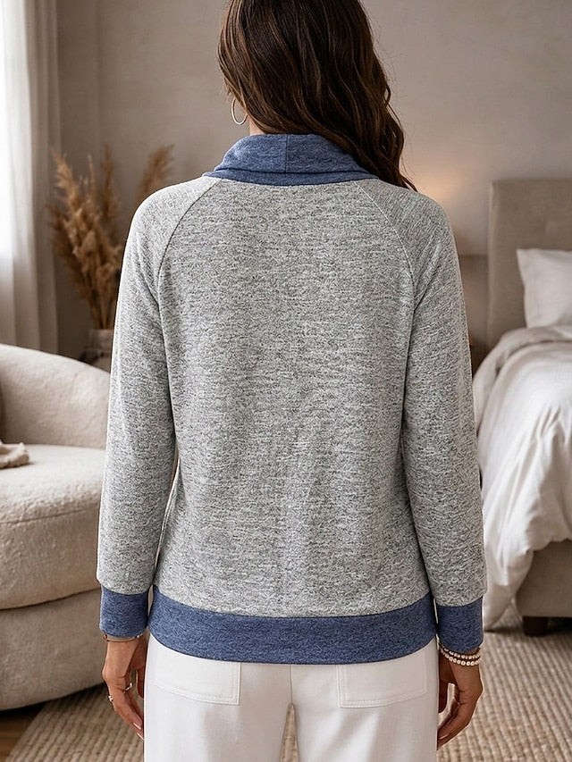 Women's Colour Block Panel Sweatshirt Top