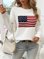 Women's Intarsia Flag Motif Relaxed Knit Jumper