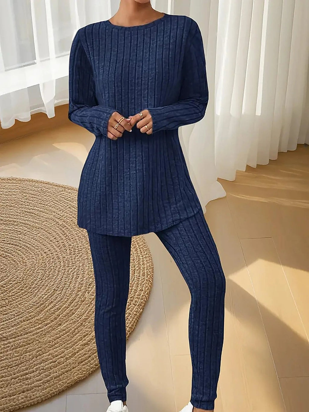 Women's Ribbed Knit Top and Legging Co-ord