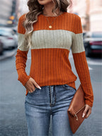 Women's Colour Block Crew Neck Top