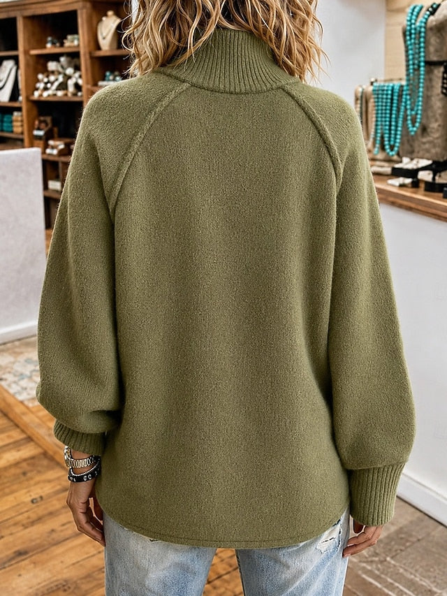 Women's Mandarin Collar Long Knit Cardigan