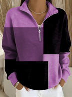 Women's Abstract Print Half Zip Sweatshirt