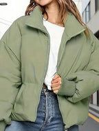 Women's Cropped Quilted Puffer Jacket