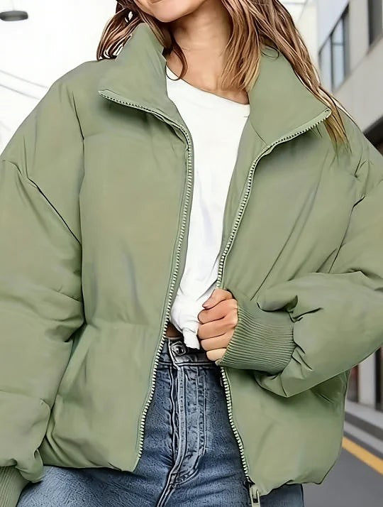 Women's Cropped Quilted Puffer Jacket