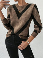 Women's Patterned Round Neck Knitted Jumper