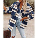 Women's Check brushed knit Shacket Overshirt