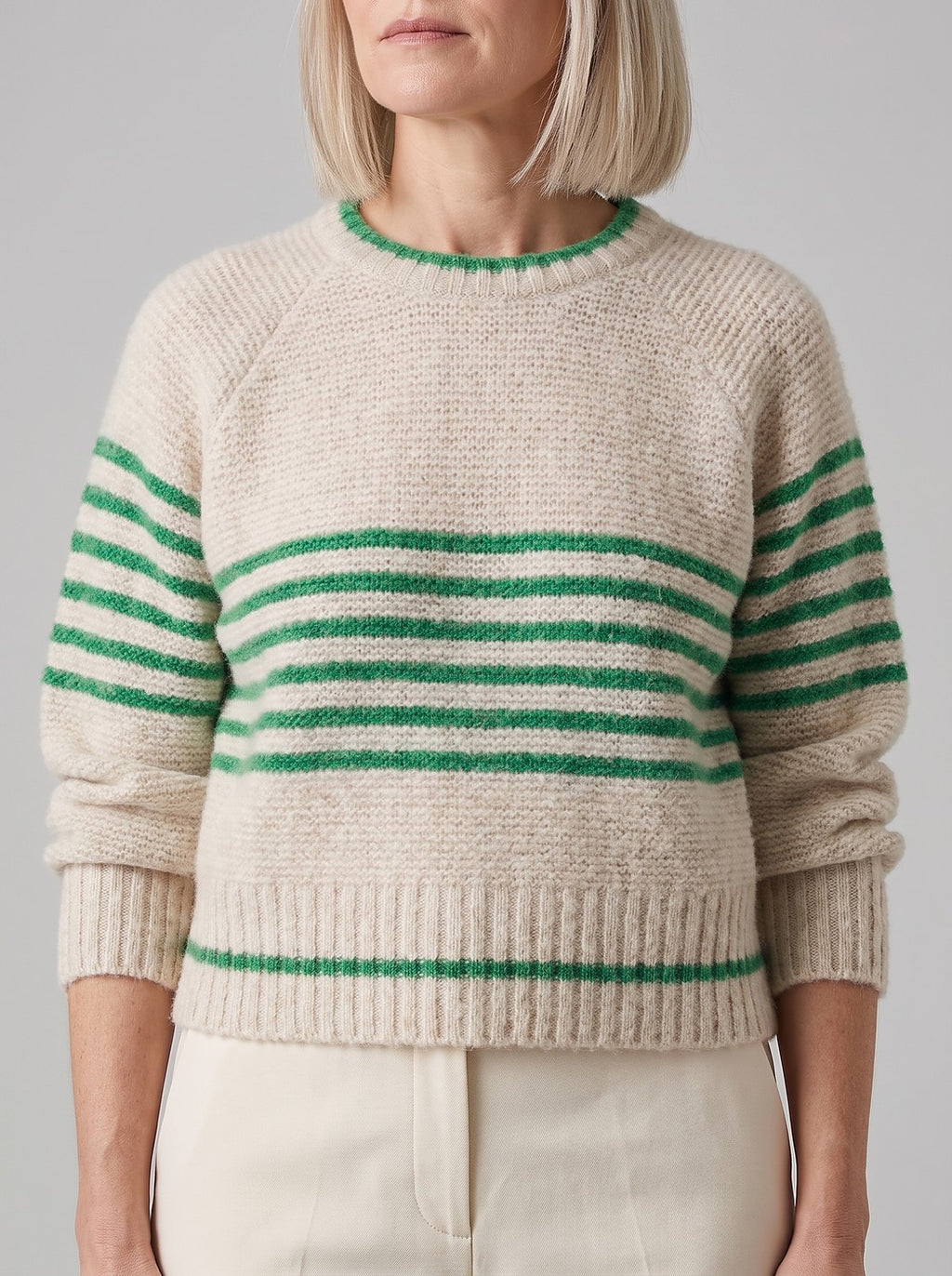 Women's Soft Touch Brushed Stripe Winter Jumper