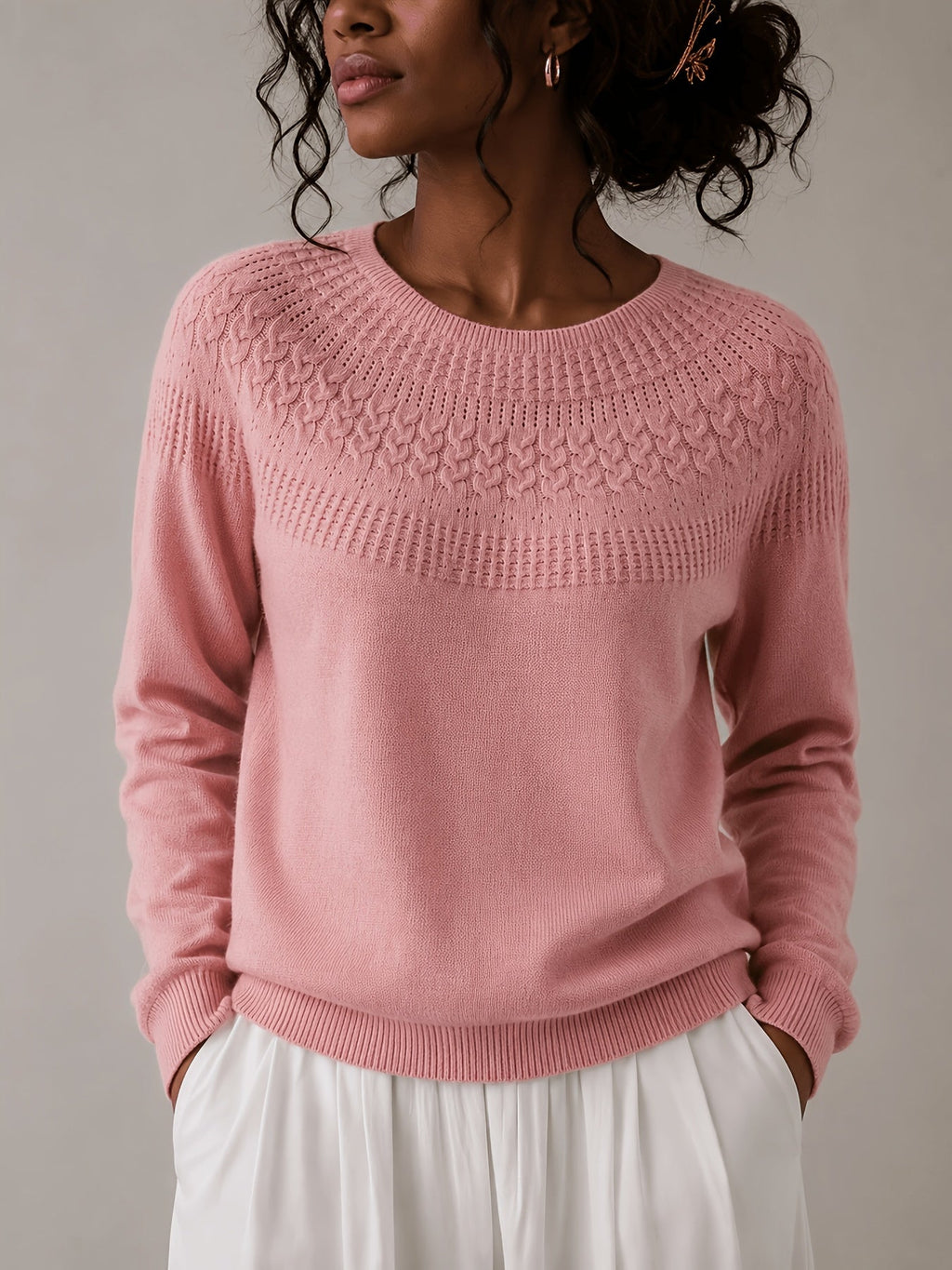 Women's Round Neck Soft Knit Jumper