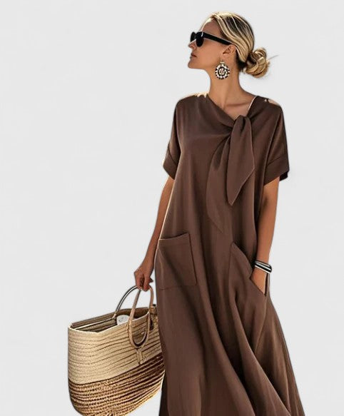 Antonina Collection | Women's Summer Dress with Chic Neck Tie | Elegant Design for Wedding Guests and Everyday Style 1