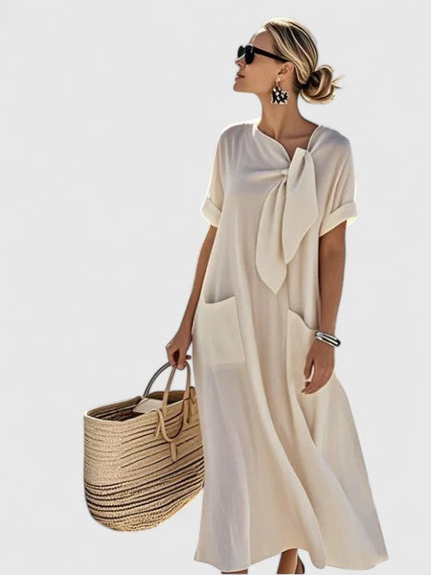 Antonina Collection | Women's Summer Dress with Chic Neck Tie | Elegant Design for Wedding Guests and Everyday Style 2