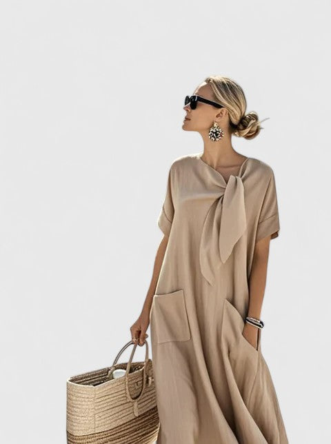 Antonina Collection | Women's Summer Dress with Chic Neck Tie | Elegant Design for Wedding Guests and Everyday Style 3