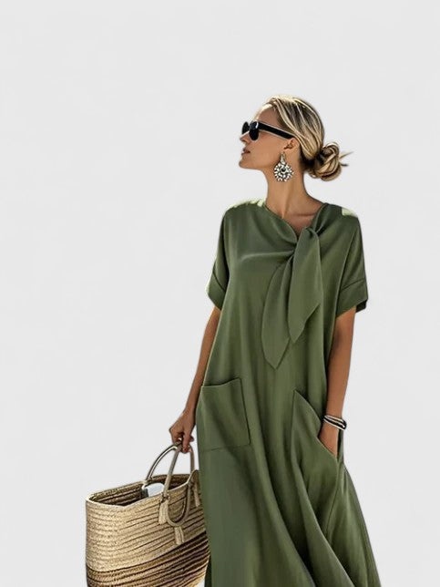 Antonina Collection | Women's Summer Dress with Chic Neck Tie | Elegant Design for Wedding Guests and Everyday Style 4