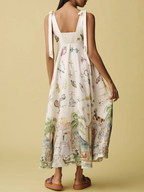 Ayla™ | Floral Midi Dress with Elegant Tie Waist & Artistic Design for Effortless Style 2