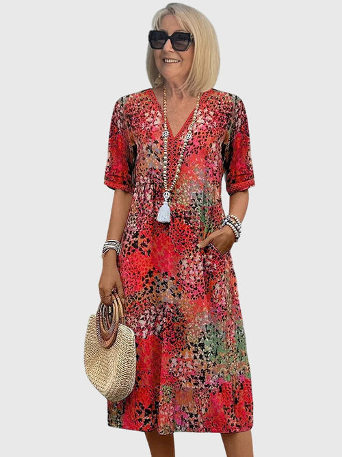 Bella Collection | Women's Floral Midi Dress with Flattering Fit | Versatile Wedding Guest Dress for Any Occasion 1