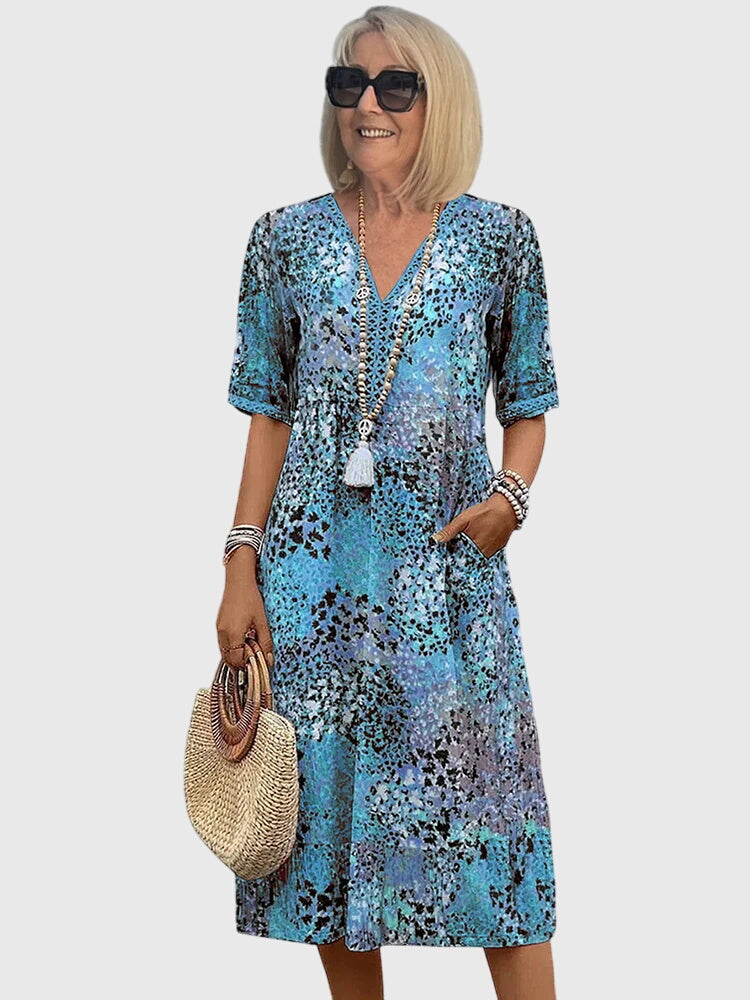 Bella Collection | Women's Floral Midi Dress with Flattering Fit | Versatile Wedding Guest Dress for Any Occasion 2