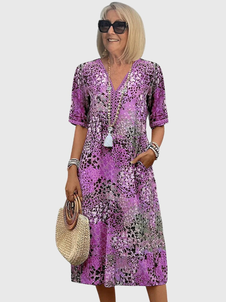 Bella Collection | Women's Floral Midi Dress with Flattering Fit | Versatile Wedding Guest Dress for Any Occasion 4