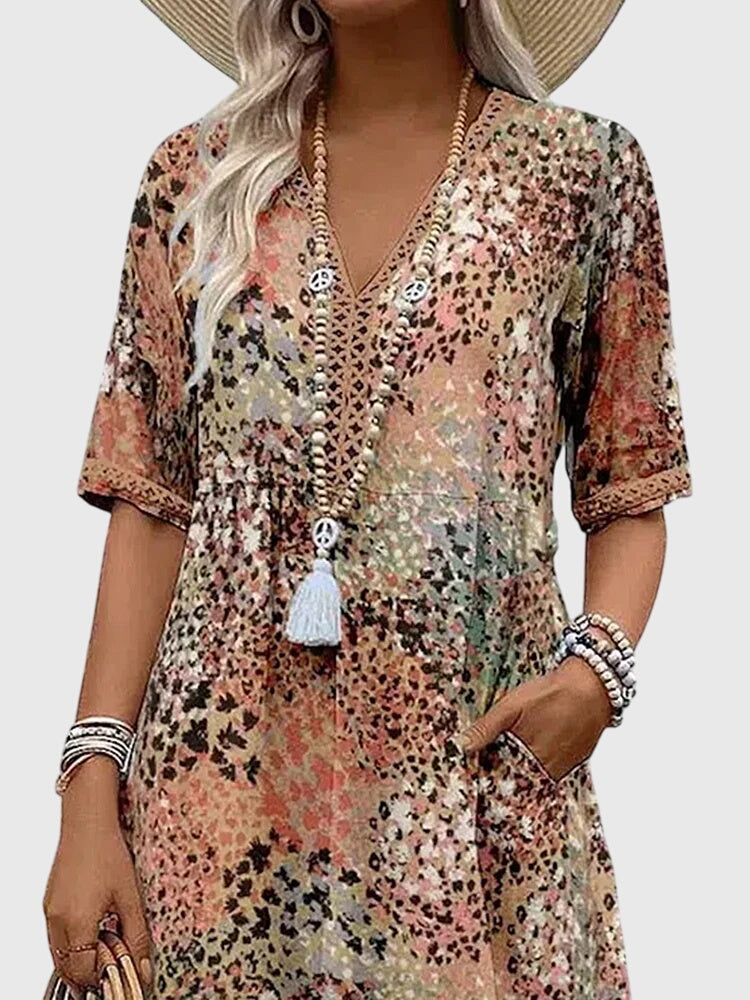 Bella Collection | Women's Floral Midi Dress with Flattering Fit | Versatile Wedding Guest Dress for Any Occasion 5