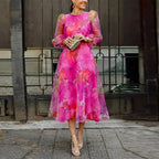 Blair Collection | Women's Dress with Floral Design & Long Sleeves | Elegant Wedding Guest Dress for Special Occasions 0