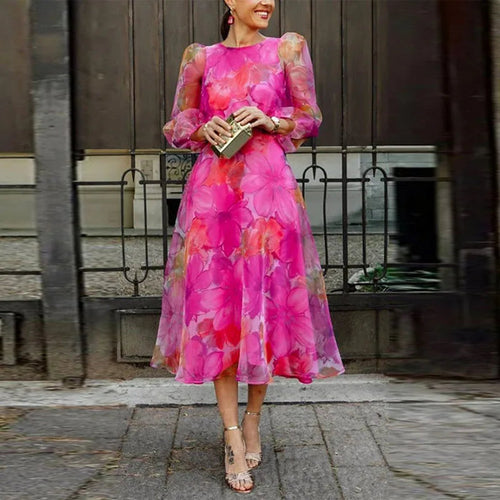Blair Collection | Women's Dress with Floral Design & Long Sleeves | Elegant Wedding Guest Dress for Special Occasions 0