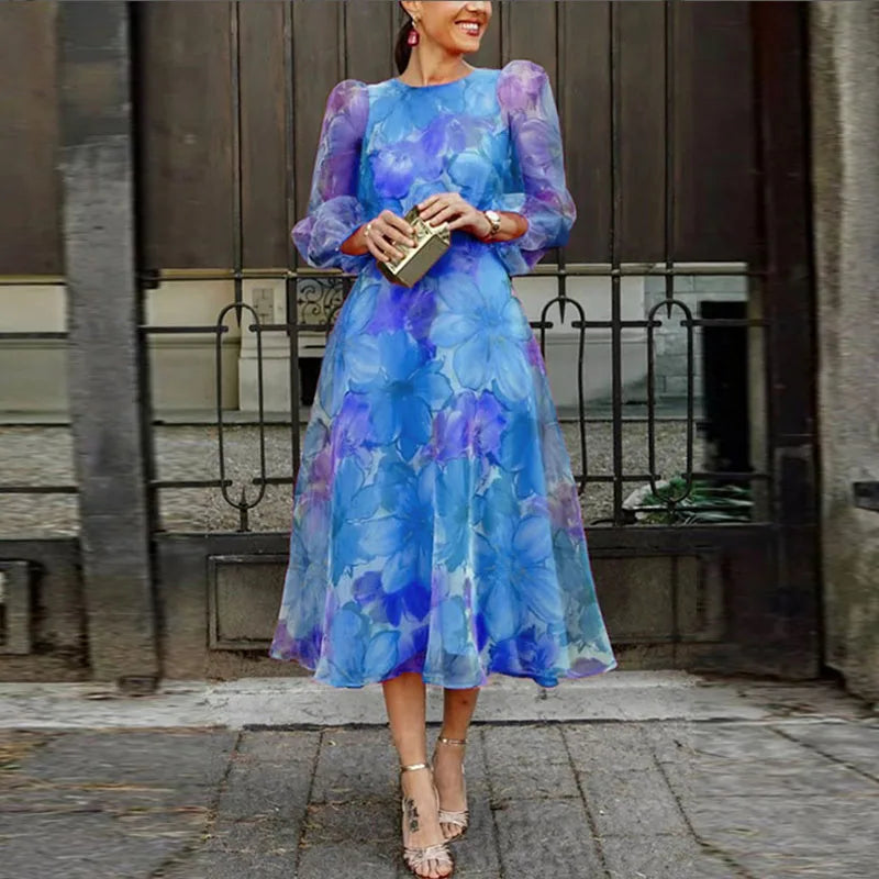 Blair Collection | Women's Dress with Floral Design & Long Sleeves | Elegant Wedding Guest Dress for Special Occasions 1