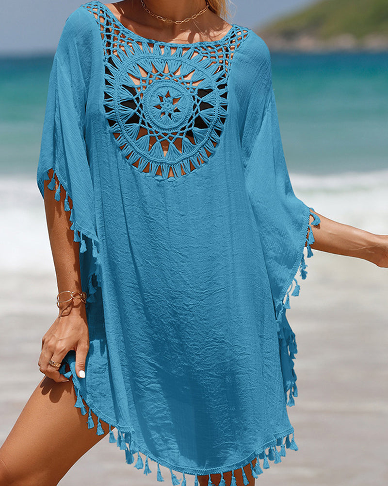 Boho Beach Cover Up Dress with Crochet Design | Lightweight & Airy Comfort for Effortless Style 3