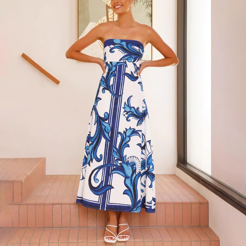 Briar Collection | Women's Maxi Dress with Vintage Print Design | Flattering Silhouette for Effortless Elegance 3