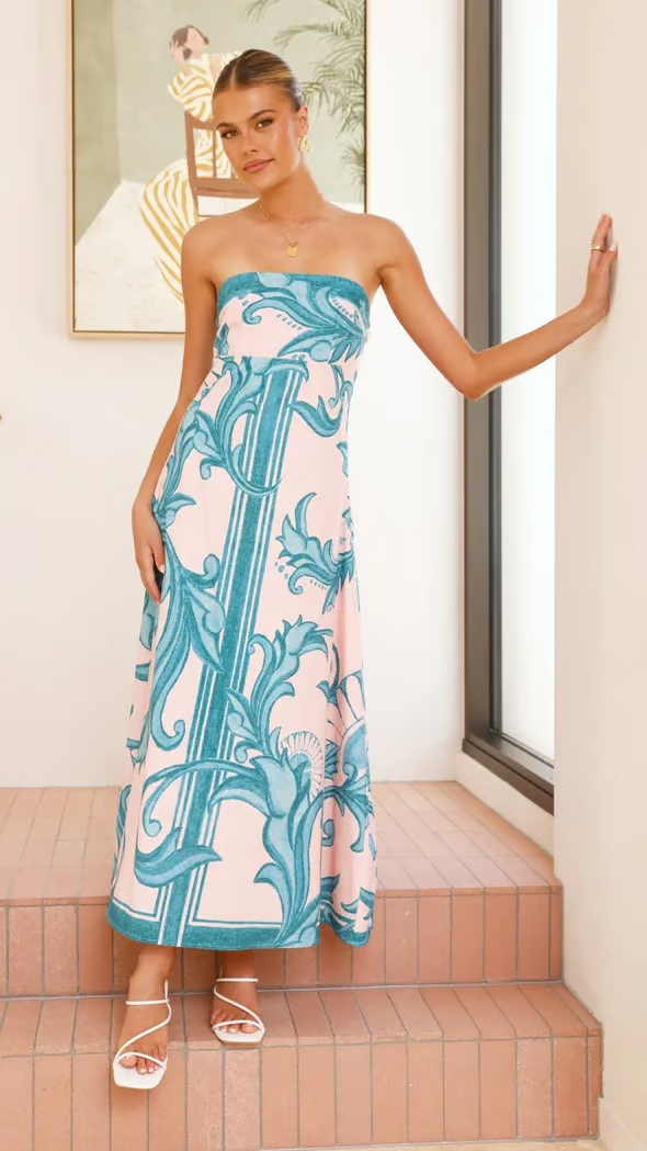 Briar Collection | Women's Maxi Dress with Vintage Print Design | Flattering Silhouette for Effortless Elegance 4