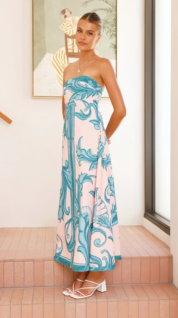 Briar Collection | Women's Maxi Dress with Vintage Print Design | Flattering Silhouette for Effortless Elegance 5