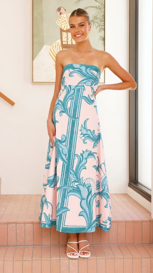 Briar Collection | Women's Maxi Dress with Vintage Print Design | Flattering Silhouette for Effortless Elegance 6
