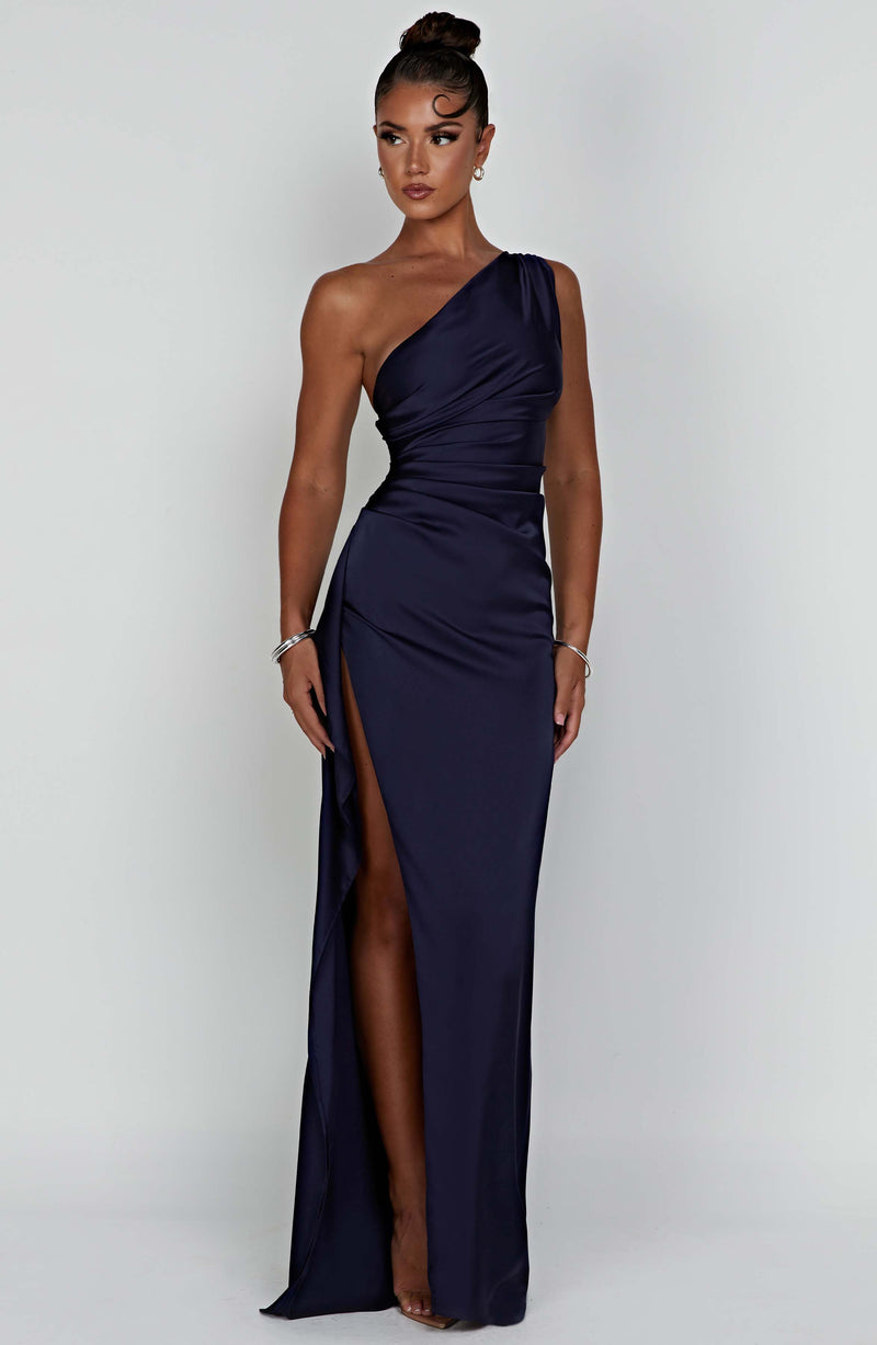 Celeste Collection | Women's Bodycon Dress with One-Shoulder Design | Luxurious Satin for Timeless Elegance 6