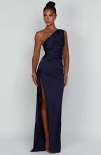 Celeste Collection | Women's Bodycon Dress with One-Shoulder Design | Luxurious Satin for Timeless Elegance 6