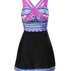 Chic Swim Dress | Bold Geometric Swim Dress for Women with Adjustable Bust | Flattering Beach Cover Up Dress for Poolside Confidence 2