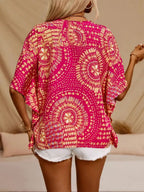 Classic Printed V-Neck Half Sleeve Top with Opaque Fabric | Comfortable Fit for Everyday Wear 2