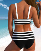 Coastal Charm | Women's High Waisted Bikini Set with Flattering Fit | Elegant Swimwear for Timeless Style 1