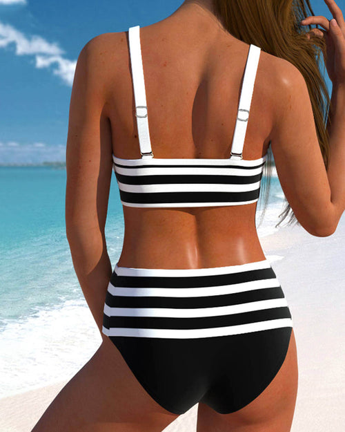 Coastal Charm | Women's High Waisted Bikini Set with Flattering Fit | Elegant Swimwear for Timeless Style 1