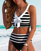 Coastal Charm | Women's High Waisted Bikini Set with Flattering Fit | Elegant Swimwear for Timeless Style 4