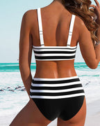 Coastal Charm | Women's High Waisted Bikini Set with Flattering Fit | Elegant Swimwear for Timeless Style 5