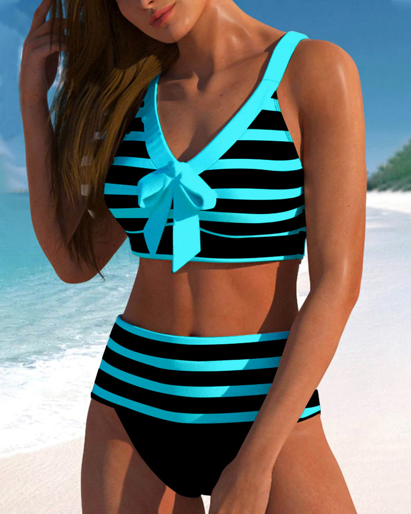 Coastal Charm | Women's High Waisted Bikini Set with Flattering Fit | Elegant Swimwear for Timeless Style 6