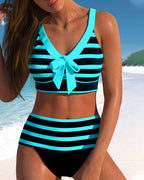 Coastal Charm | Women's High Waisted Bikini Set with Flattering Fit | Elegant Swimwear for Timeless Style 7