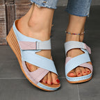 Colourblock Wedge Slides | Women's Cushioned Comfort with Stylish Elevation for Everyday Wear 4