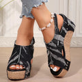 Cork Wedge Sandals | Women's Sandals with Soft Cushioning | Chic Denim Style for All-Day Comfort 0
