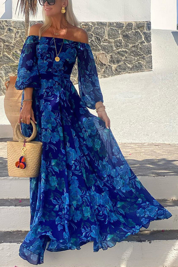 Cosette | Women's Floral Maxi Dress with Off-Shoulder Design | Breezy Comfort for Elegant Summer Outings 0