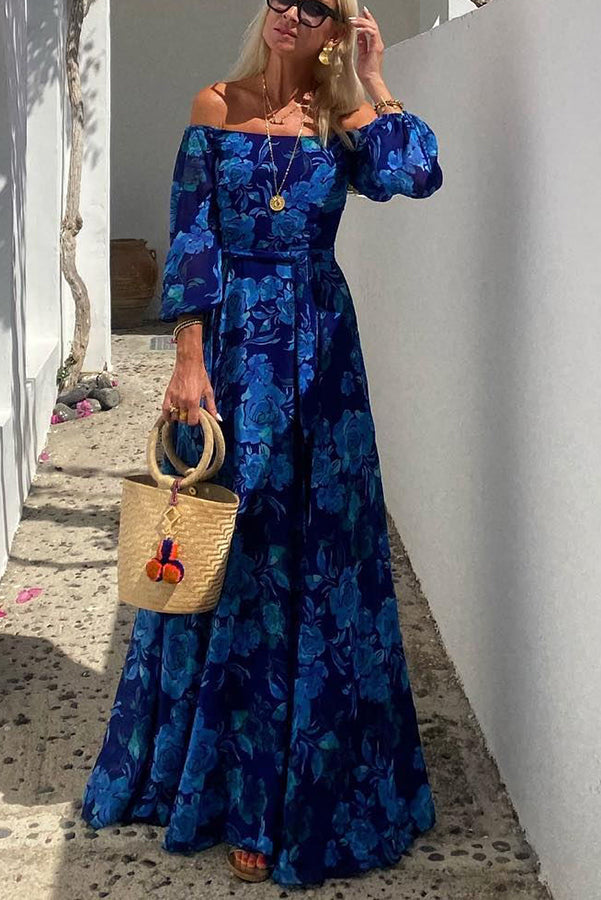 Cosette | Women's Floral Maxi Dress with Off-Shoulder Design | Breezy Comfort for Elegant Summer Outings 1